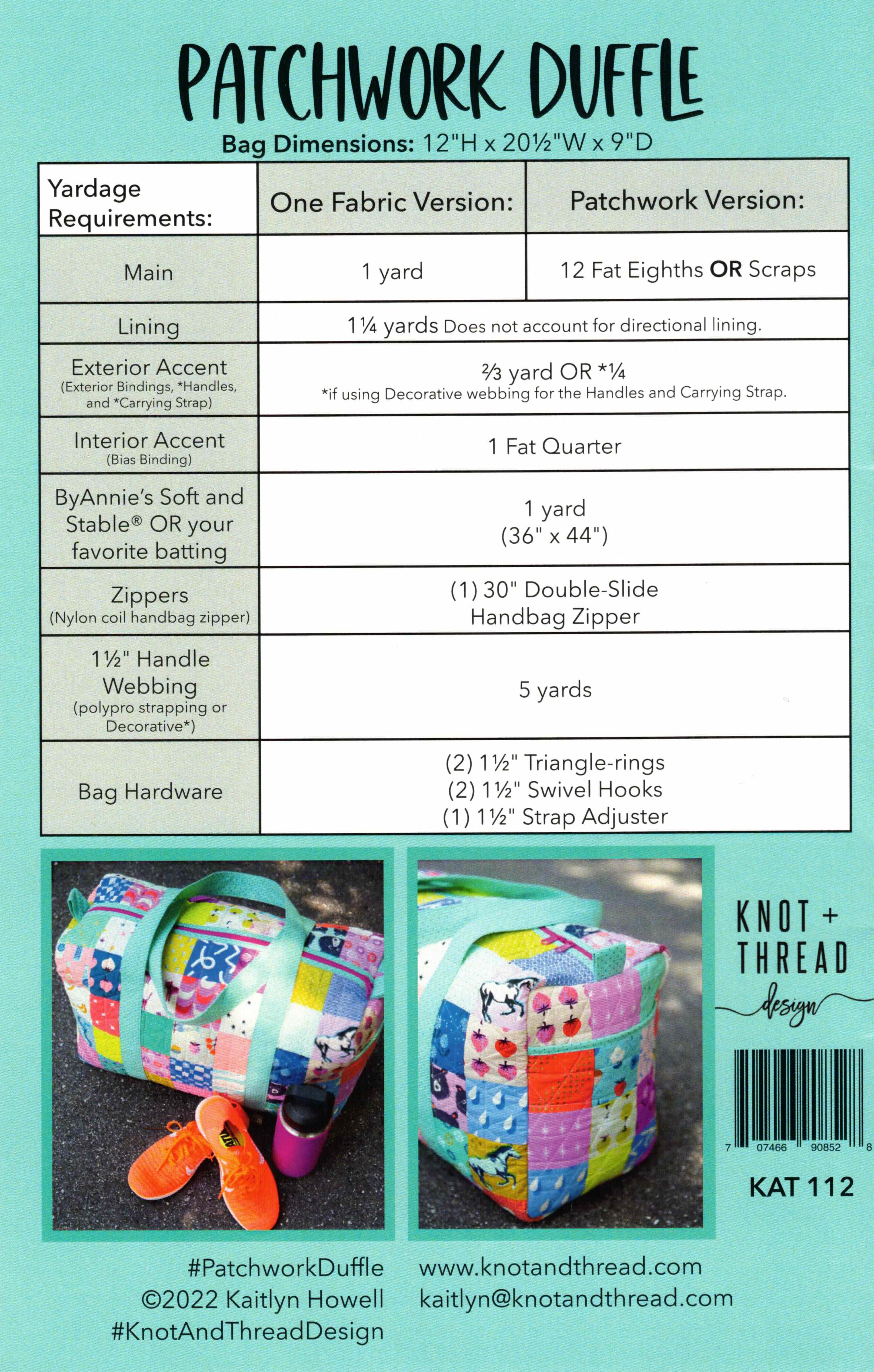 Patchwork Duffle Pattern