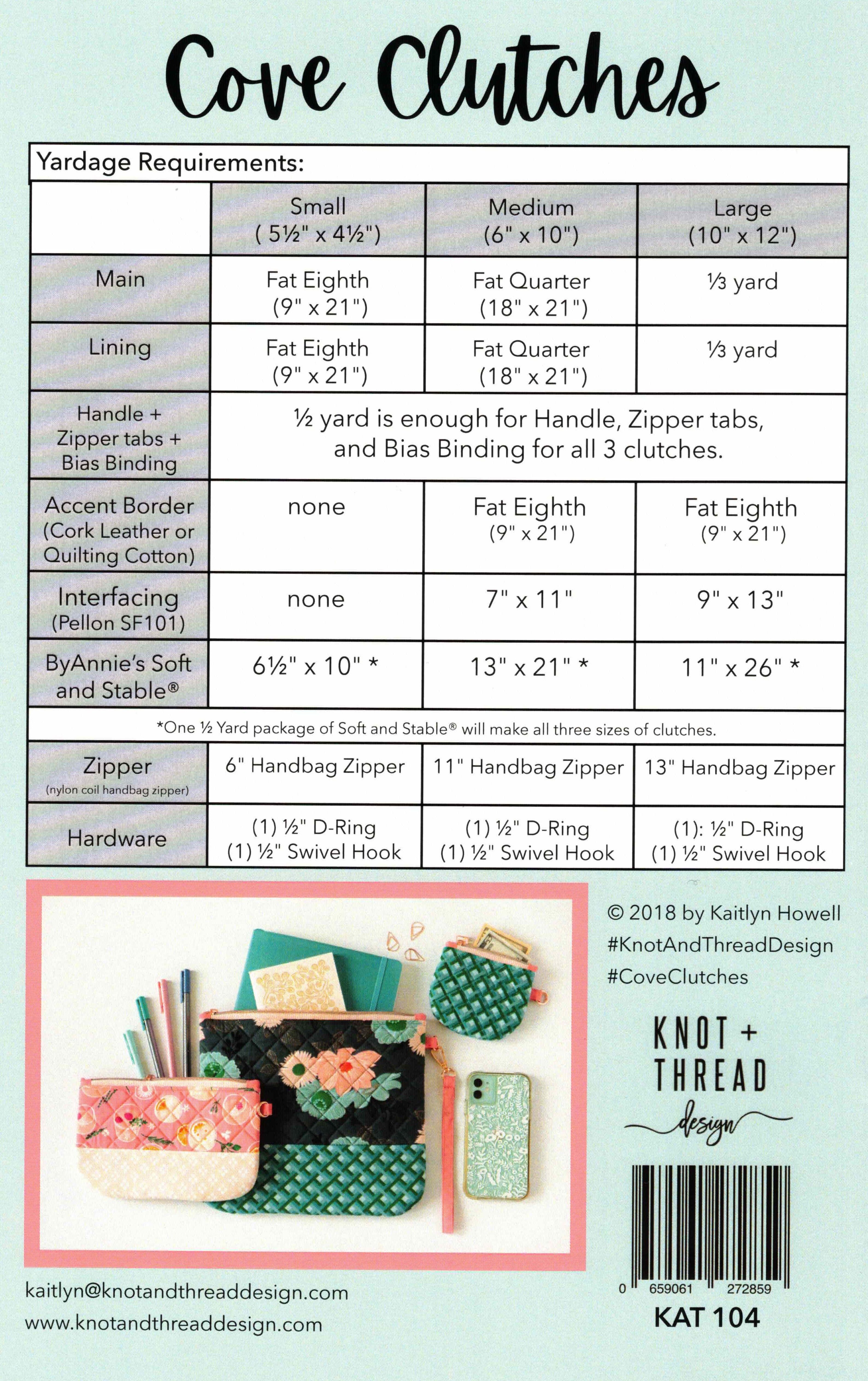 Cove Clutches Pattern