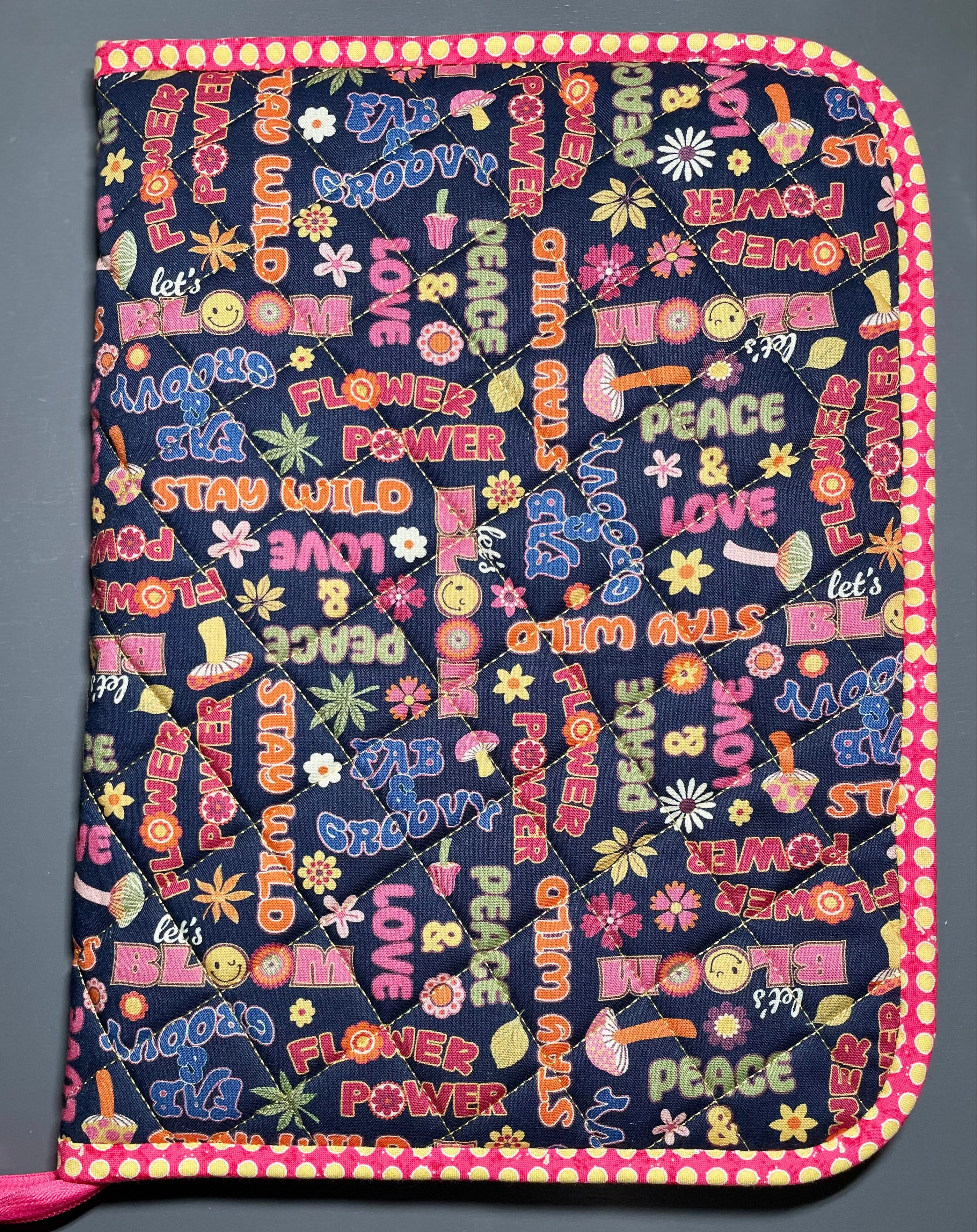 Handmade Rose Zippered Padfolio