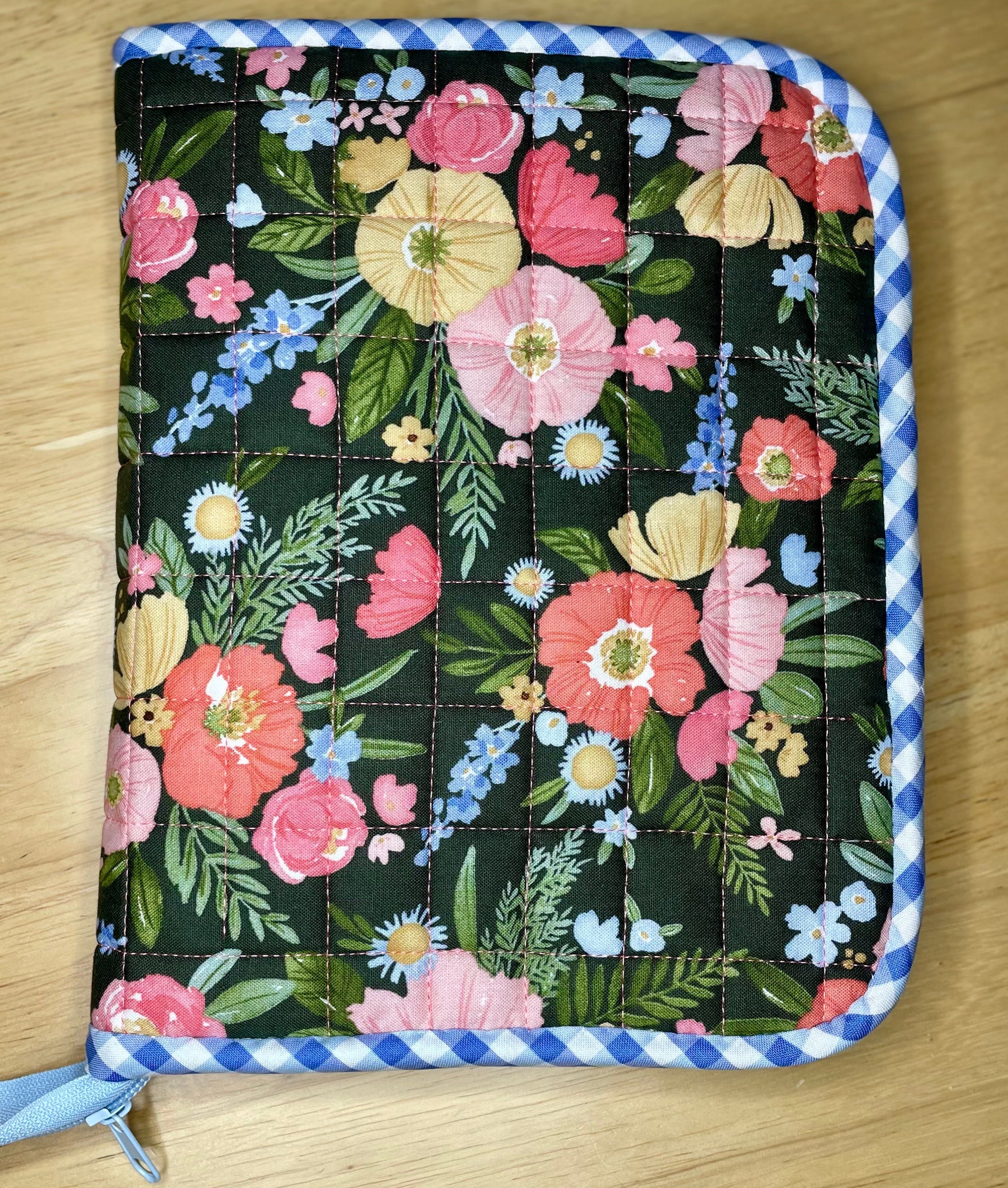Handmade Rose Zippered Padfolio