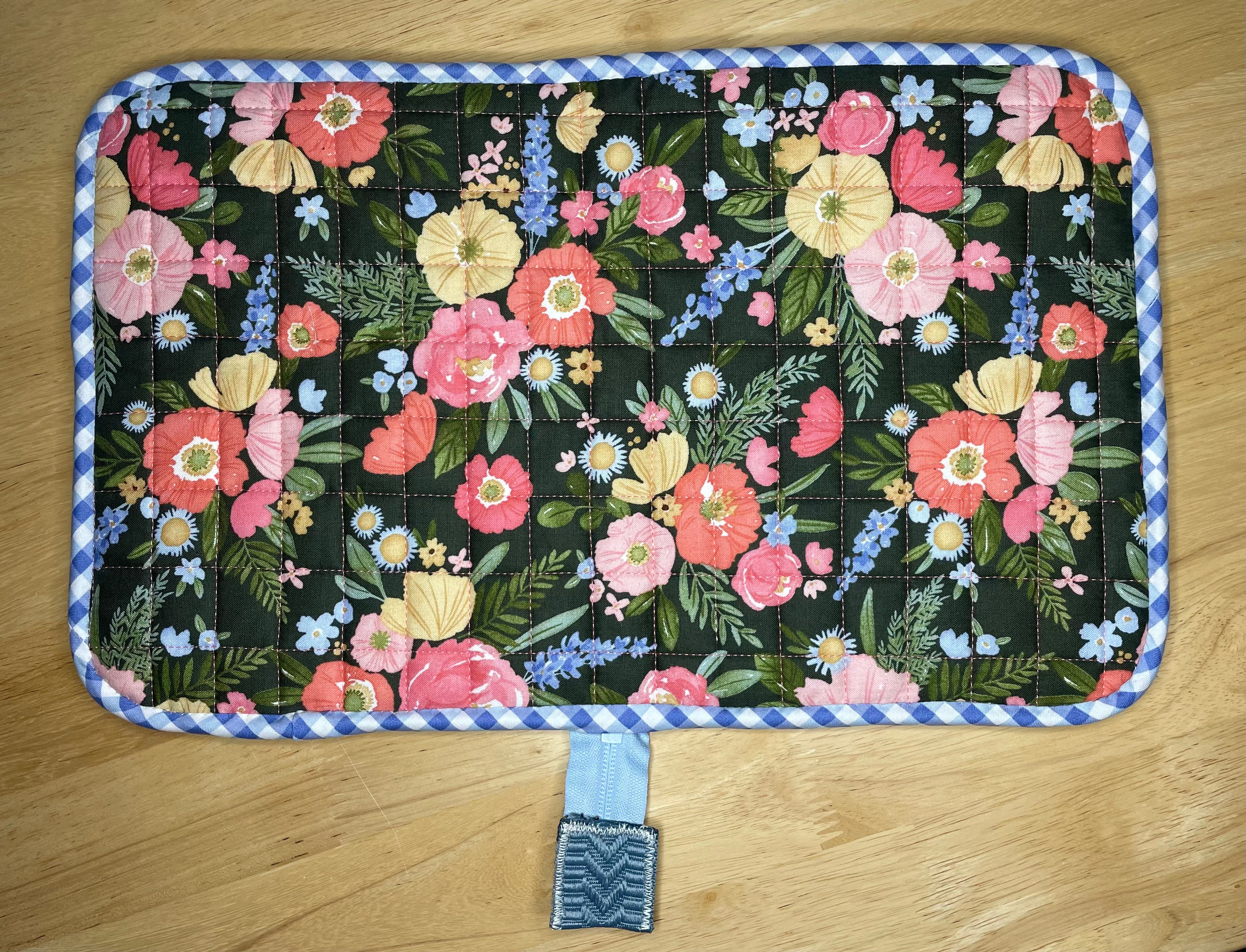 Handmade Rose Zippered Padfolio