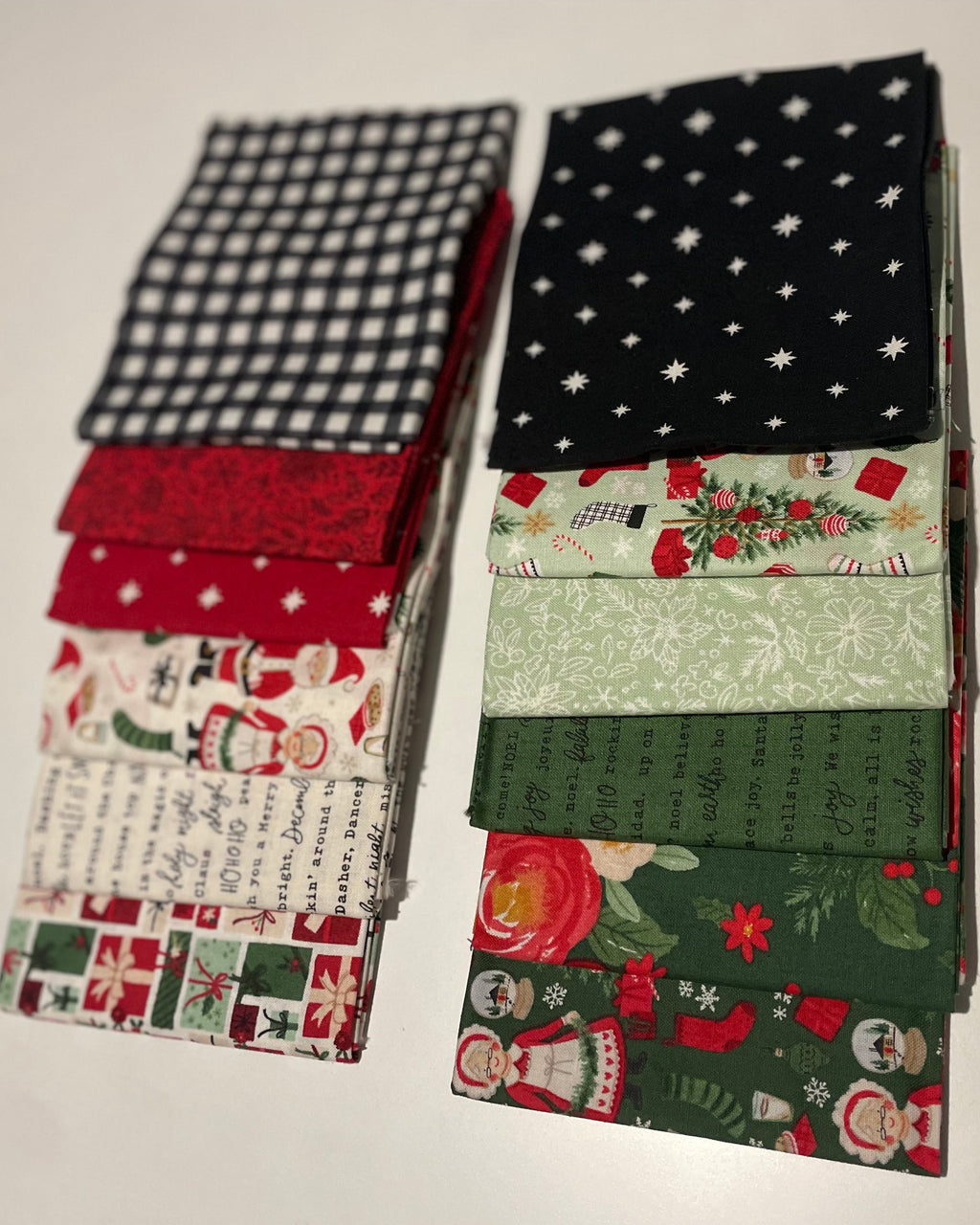 Collection of various patterned fabric squares on a white background