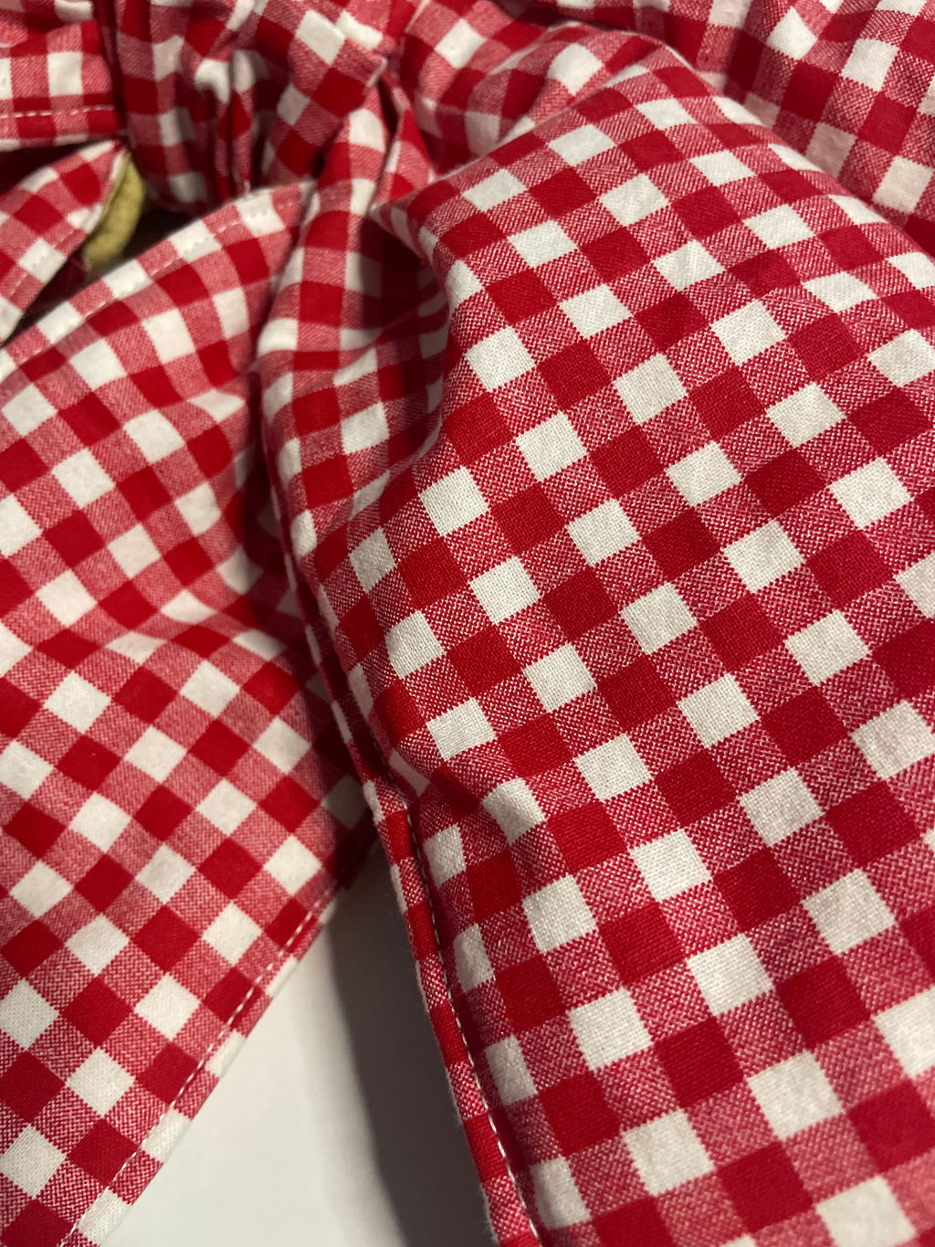 Red and white checkered fabric