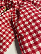 Red and white checkered fabric