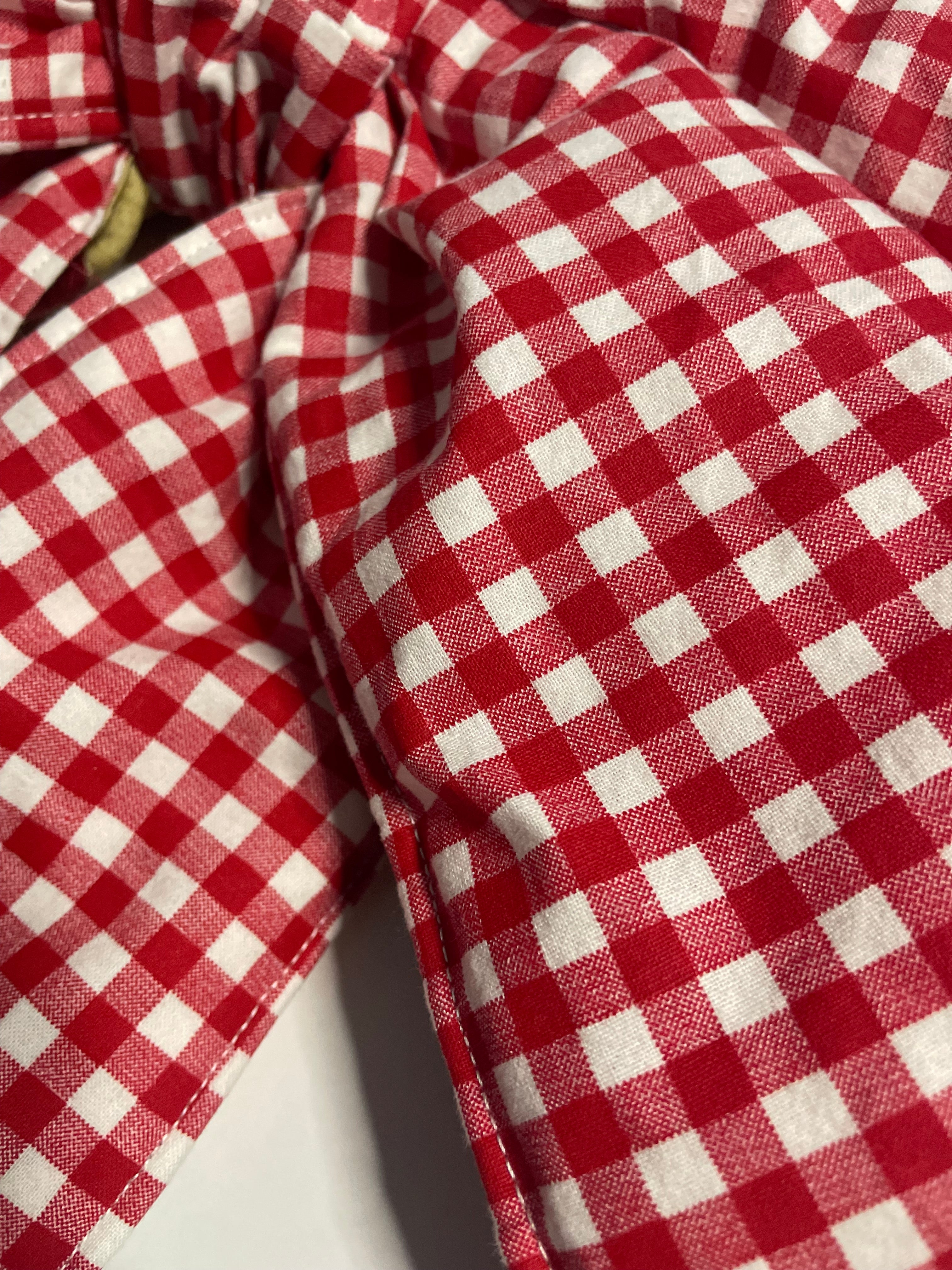 Red and white checkered fabric